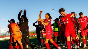 Walton & Hersham celebrating at the end of the game