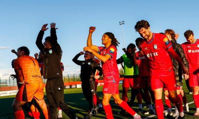Walton & Hersham celebrating at the end of the game