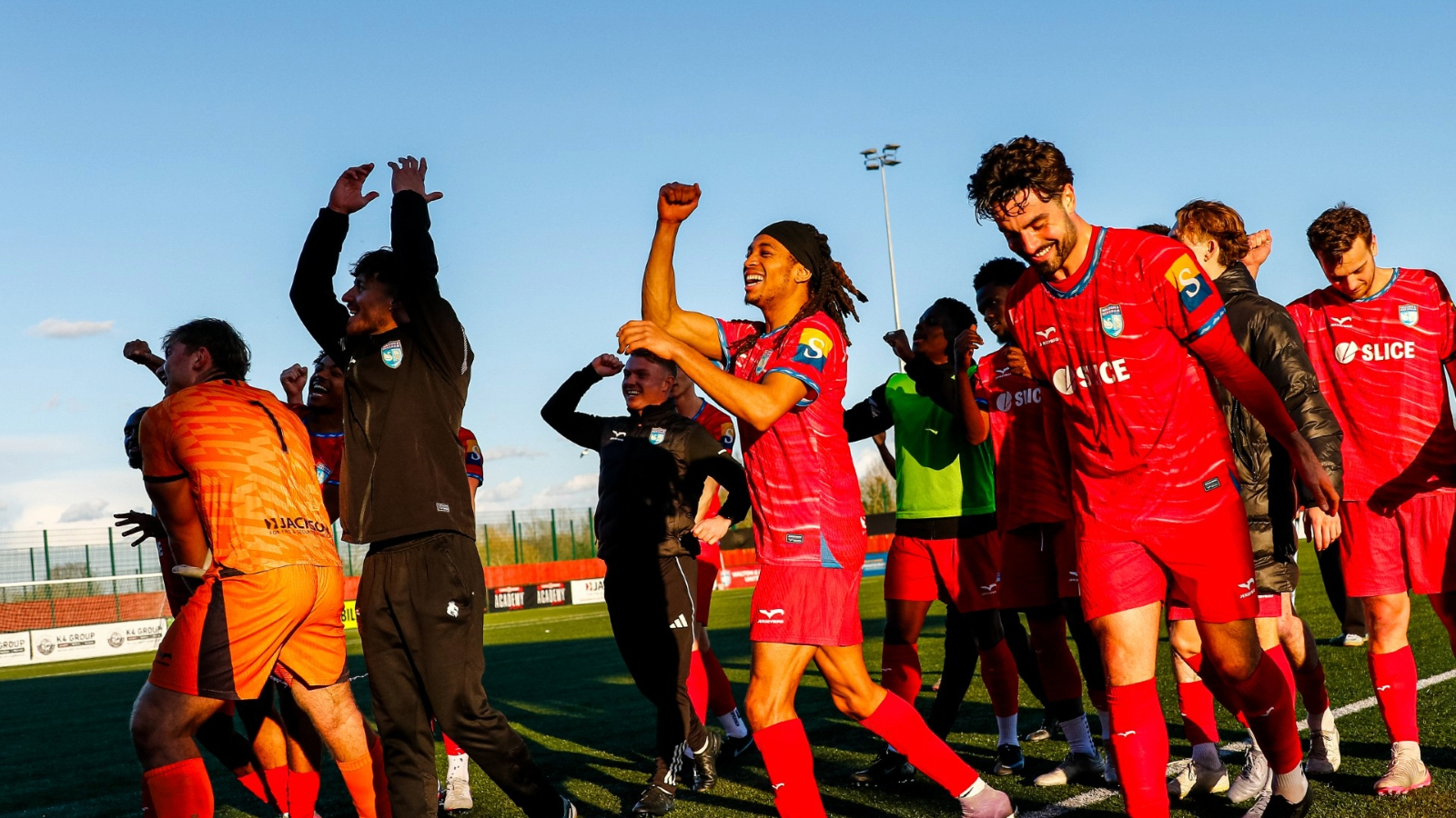 Walton & Hersham celebrating at the end of the game