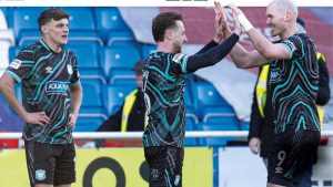 Stephen Wearne of Carlisle United celebrates his goal with Georgie Kelly of Carlisle United