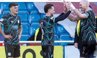 Stephen Wearne of Carlisle United celebrates his goal with Georgie Kelly of Carlisle United