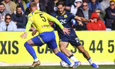 Southend United’s Harry Cardwell runs at the Solihull Moors defence