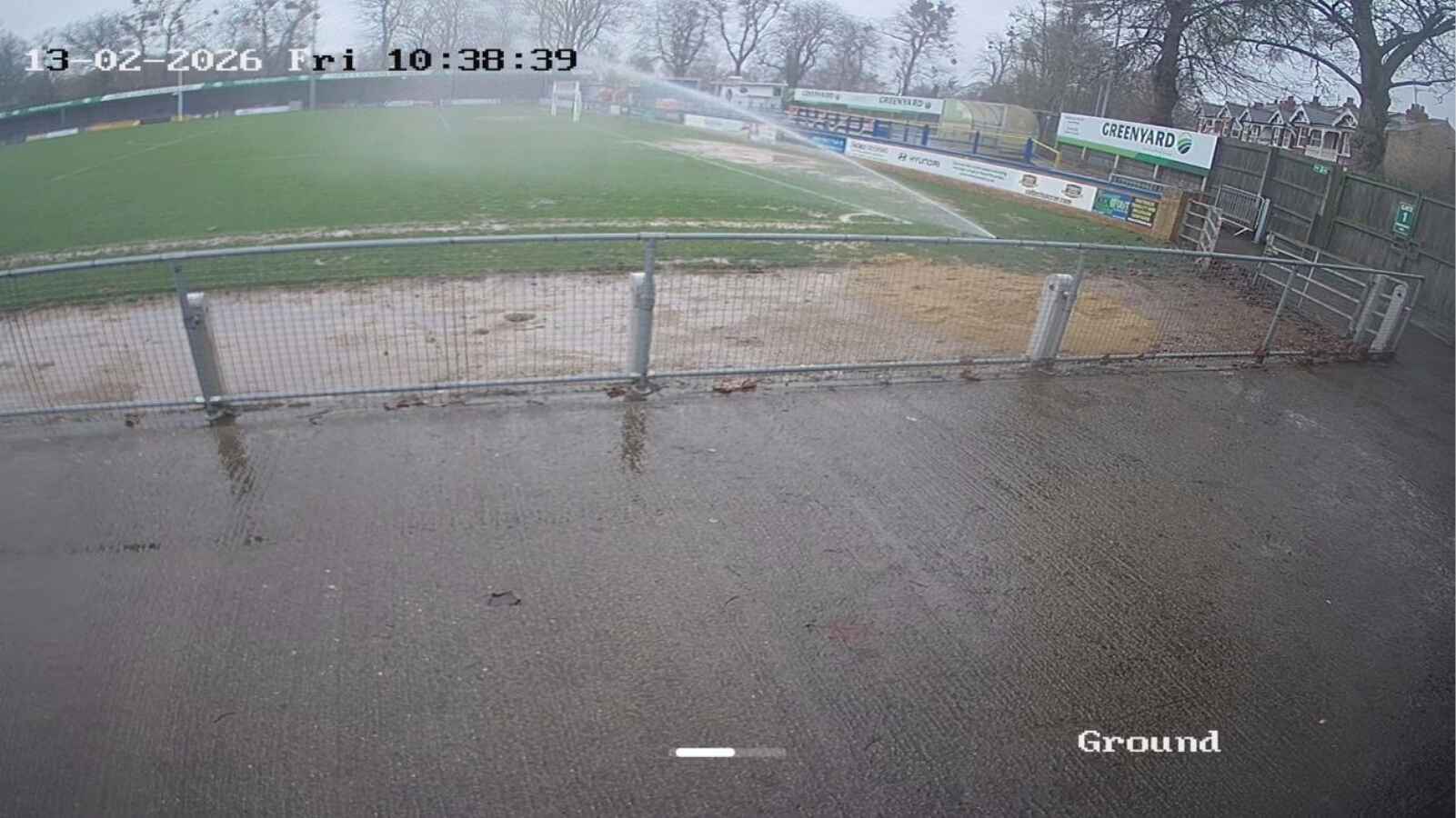 CCTV from The Walks Stadium appears to show the sprinkler on last Friday morning, ahead of a planned pitch inspection