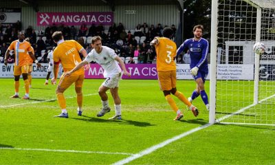 Boreham Wood ace Matt Rush heads in his second goal