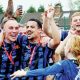 Grant Shenton’s Avro celebrate winning promotion to Step 3 for the first time last month