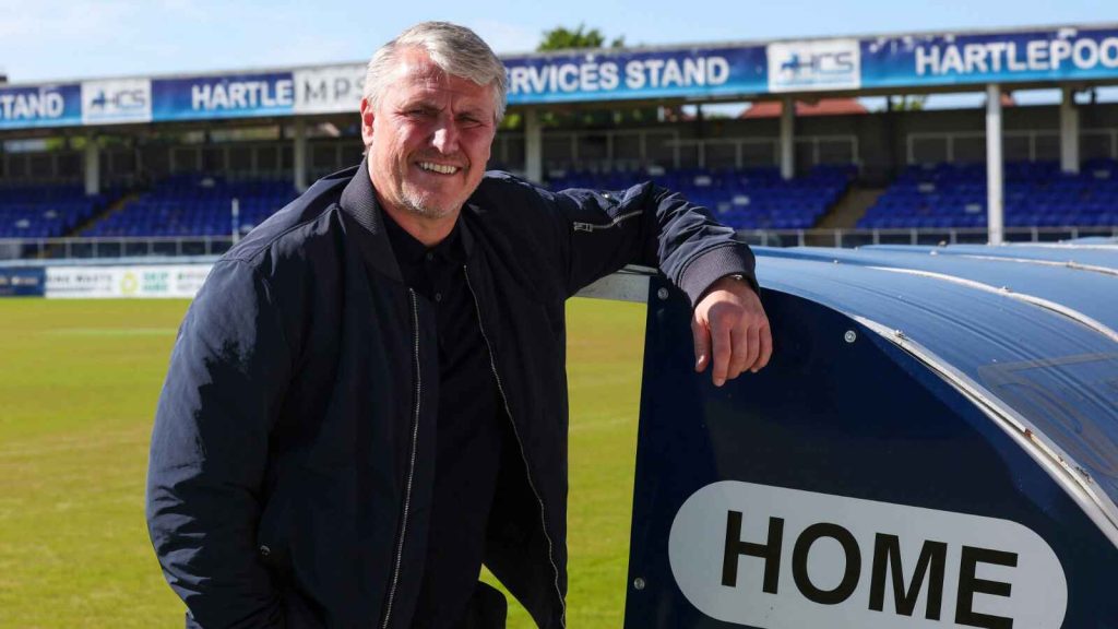 New Hartlepool United head coach Lee Clark at the Prestige Group Stadium