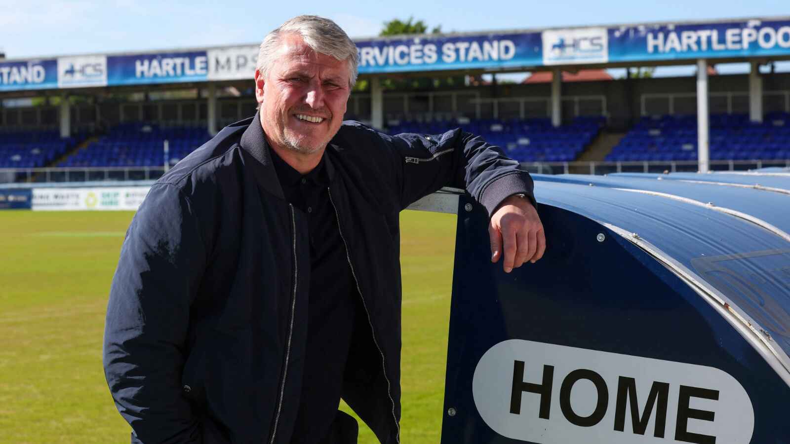 New Hartlepool United head coach Lee Clark at the Prestige Group Stadium
