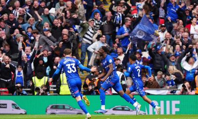 Mani Dieseruvwe celebrates after keeping Rochdale’s EFL dream alive with a dramatic stoppage-time equaliser at Wembley