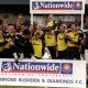 Rushden & Diamonds celebrate winning promotion to the Football League for the first time