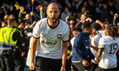 Berkhamsted celebrate their historic FA Cup win over Southend United.