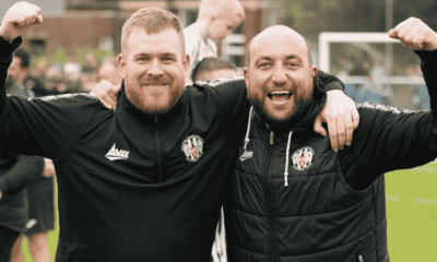 Heaton Stannington manager Dean Nicholson (R) and assistant manager Andy McBride (L)