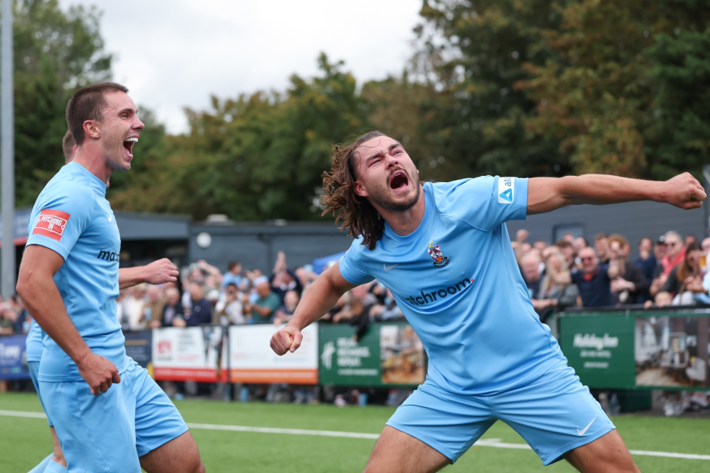Brentwood Town’s Alfie Cerulli scored a quickfire brace to send his side through to the next round.