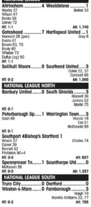 MIDWEEK RESULTS