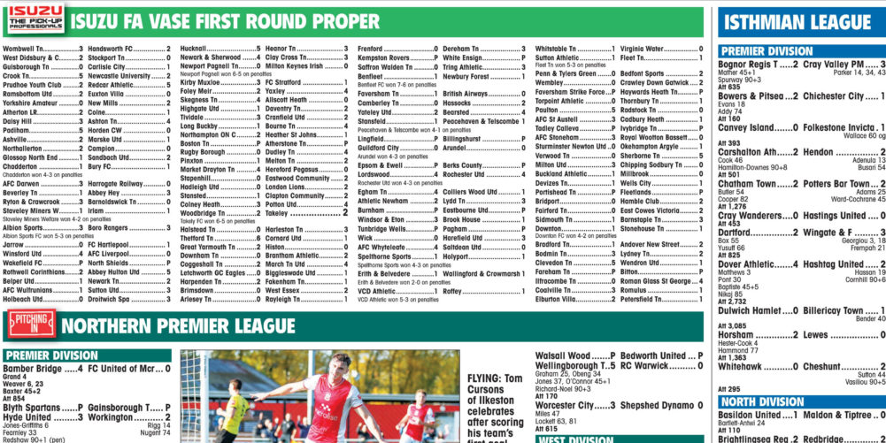 RESULTS The NonLeague Football Paper