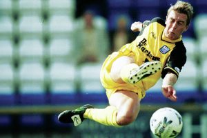 LEARNING HIS TRADE: Jon Brady, in action for Rushden and Diamonds and, inset, as manager of Northampton Town PICTURE: Alamy
