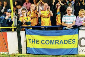 FAN POWER: Berko supporters hail their heroes after beating Hadley in the semi PICTURE: James Cann
