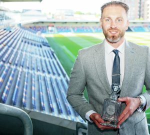 IN SAFE HANDS: Scunthorpe United’s Ross Fitzsimons with his Reusch Goalkeeper of the Year award PICTURE: Matt Bristow