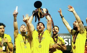 CELEBRATE: Brackley Town are crowned National League North champions