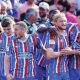 HERE WE GO: Luke Armstrong, second from right, is congratulated on giving Carlisle the lead PICTURE: Phil Fiddes