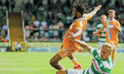 ACTION: Yeovil Town’s Jake Wannell tackles Hartlepool United’s Jermaine Francis PICTURE: Alamy