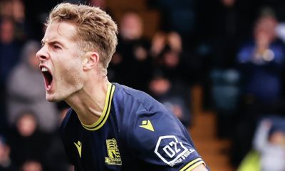 Andrew Dallas of Southend celebrates his side’s first goal of the game