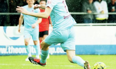 Connor Duffin scores in AFC Porchester’s victory over Taunton Town