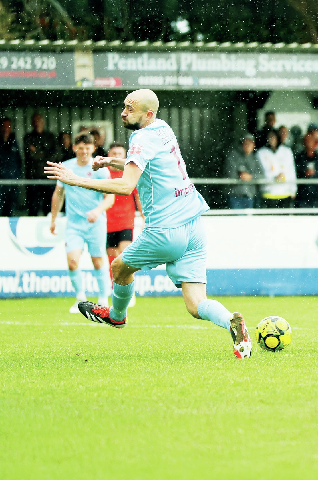 Connor Duffin scores in AFC Porchester’s victory over Taunton Town