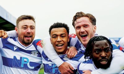 Maldon & Tiptree celebrate Freddie Sears, second left, opening the scoring