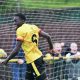 ALL SMLES: Thomas Conteh fires into an empty net for Alvechurch’s second goal