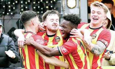 Gloucester’s Harry Pinchard celebrates his winning penalty