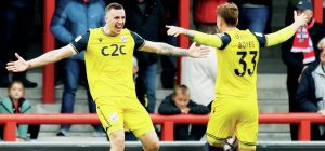 Ben Goodliffe of Southend United celebrates making the score 2-0 to the visitors