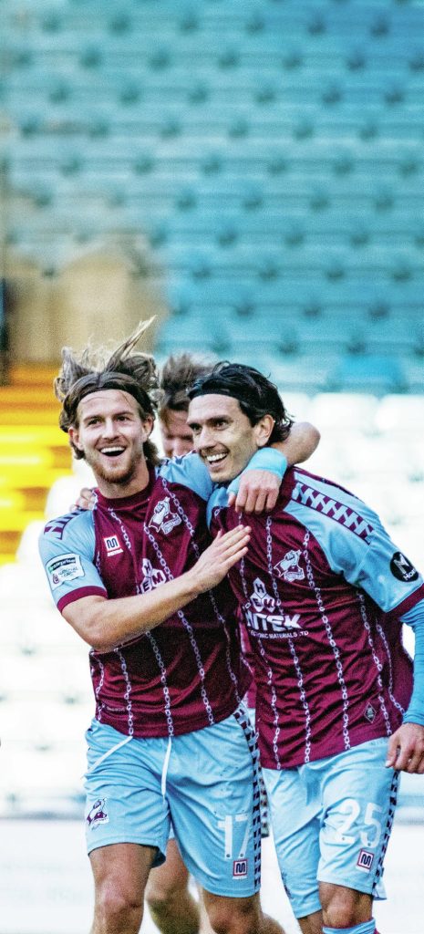 Zain Westbrooke celebrates scoring Scunthorpe’s second.