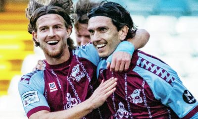 Zain Westbrooke celebrates scoring Scunthorpe’s second.