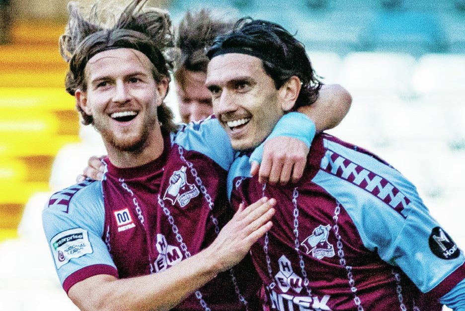 Zain Westbrooke celebrates scoring Scunthorpe’s second.