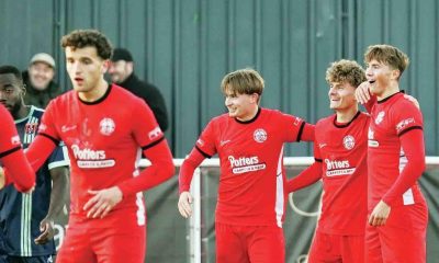 Anstey Nomad’s Ronnie Kokkinos celebrates firing home the final goal of the game
