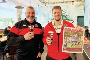 These dedicated Truro City fans were happy to take The NLP and DAZN up on their free pint offer