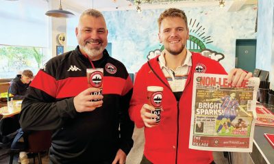 These dedicated Truro City fans were happy to take The NLP and DAZN up on their free pint offer