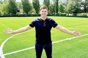 Steven Gerrard at Stapleford’s Hickings Lane stadium