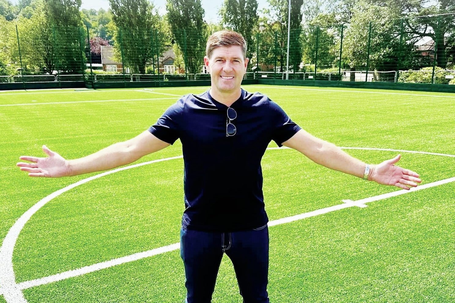 Steven Gerrard at Stapleford’s Hickings Lane stadium