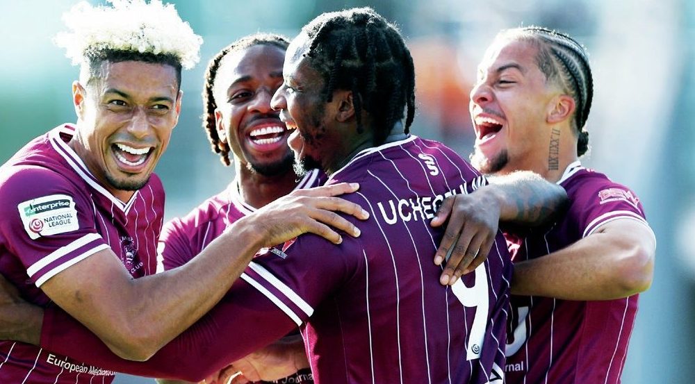 Lyle Taylor, left, celebrates with teammates after scoring the second goal