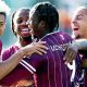Lyle Taylor, left, celebrates with teammates after scoring the second goal