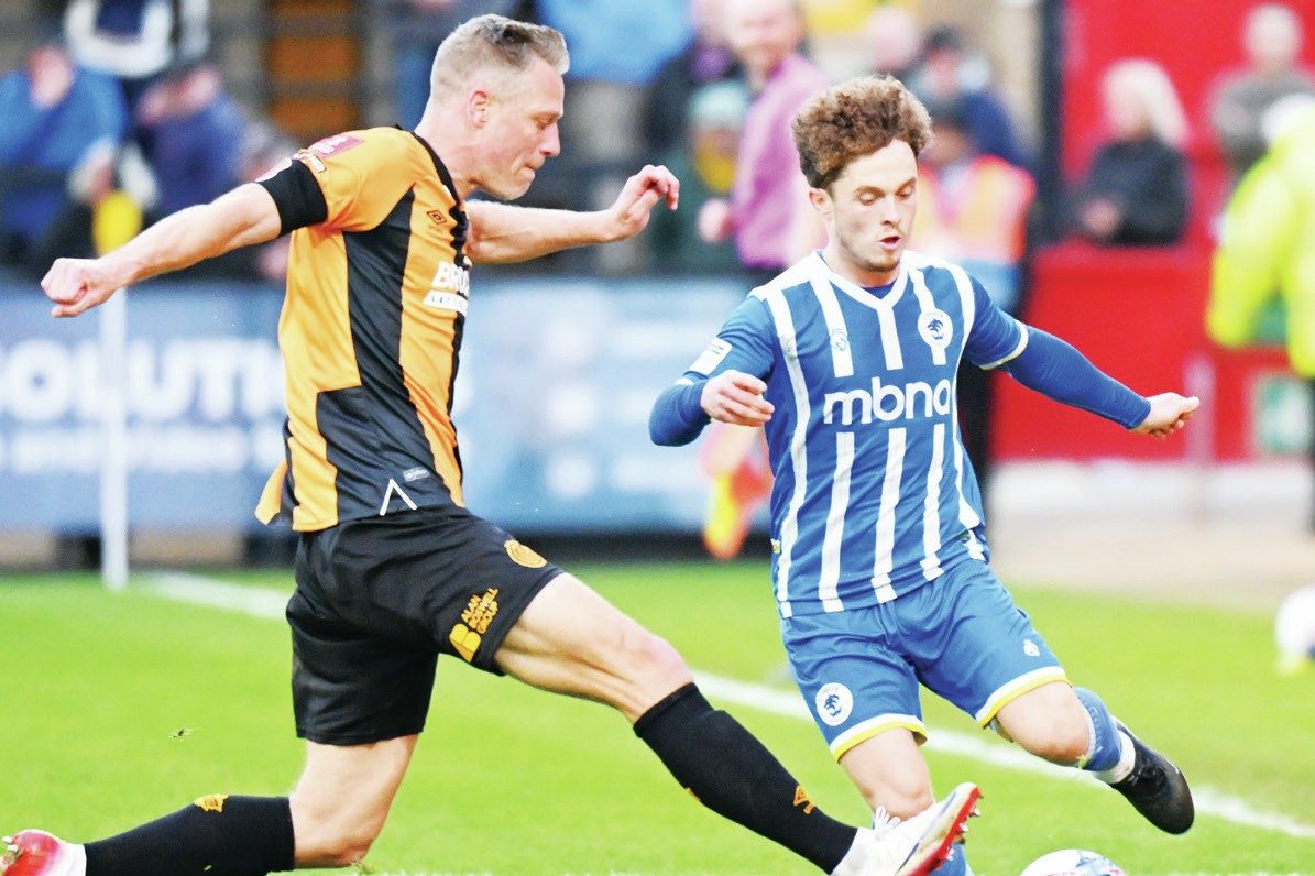 MORR HEAT: Chester’s Iwan Murray is challenged by central defender Michael Morrison PICTURE: Tom Green