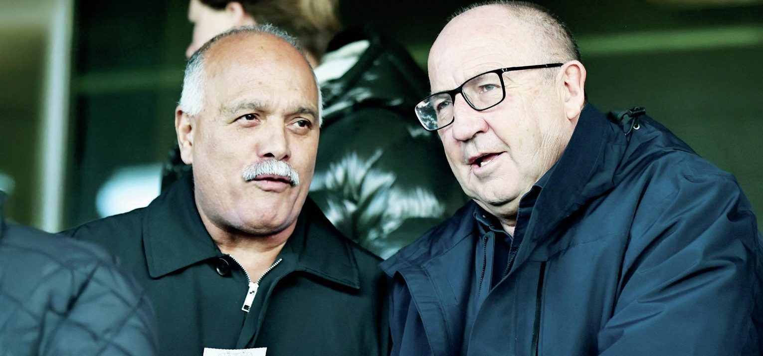 John Coleman, right, with his chairman at Aldershot Town, Shahid Azeem