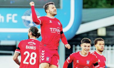 Ollie Pearce celebrates his brace of goal for York