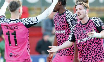 Kyle McAllister takes the plaudits after scoring Forest Green’s third