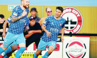 Josh Stones, left, has found his goalscoring form for York City