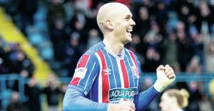 Georgie Kelly celebrates for Carlisle United