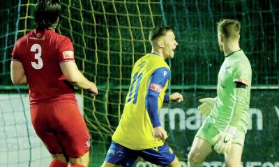 Kevin Hayes, No.11, wheels away, celebrating his early finish on a wet but wonderful night to savour for Stockton