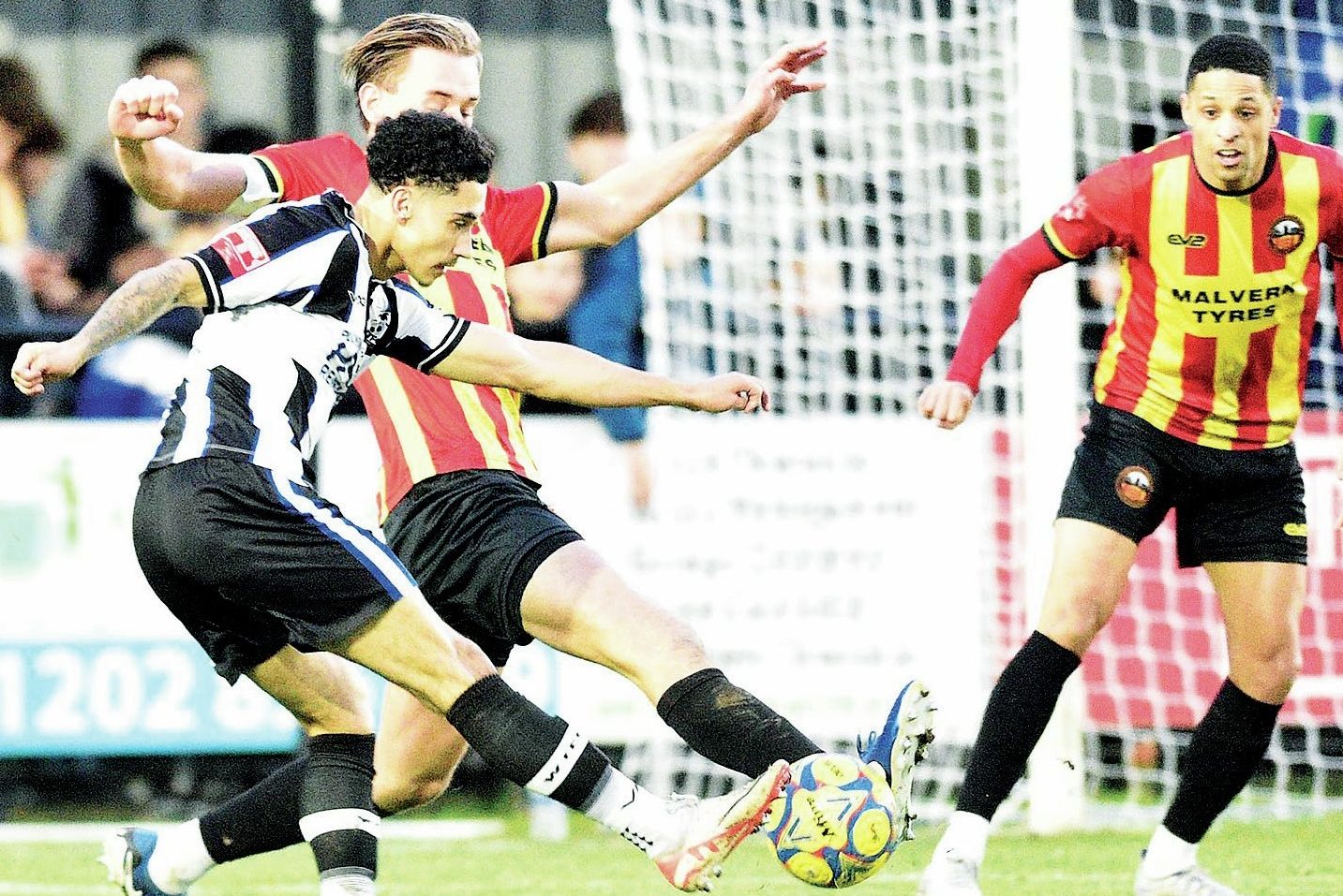 Owen Prince fires a shot goalwards for Wimborne