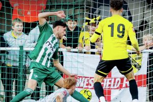 Ethan Lindo bundles in Westfield’s second goal